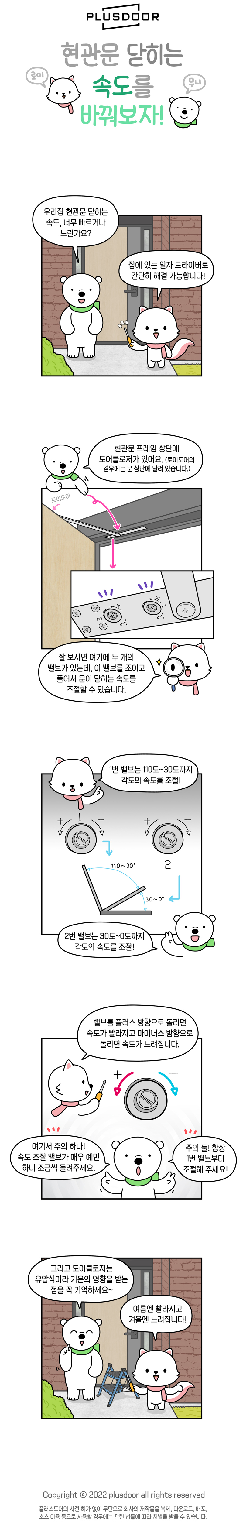 현관문 닫히는 속도를 바꿔보자