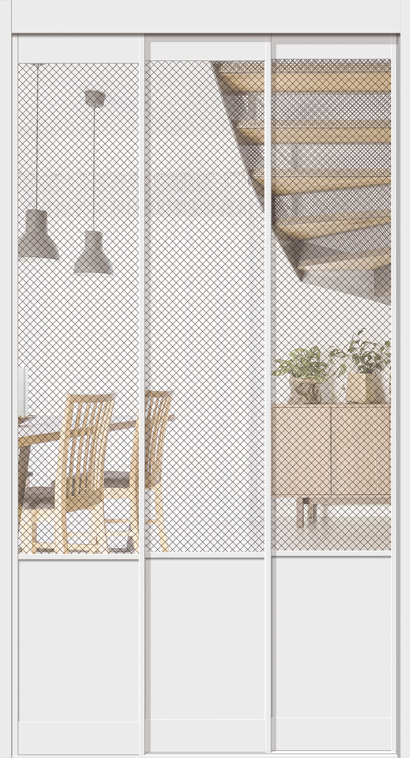 White(Wired Glass with a Bottom Panel)