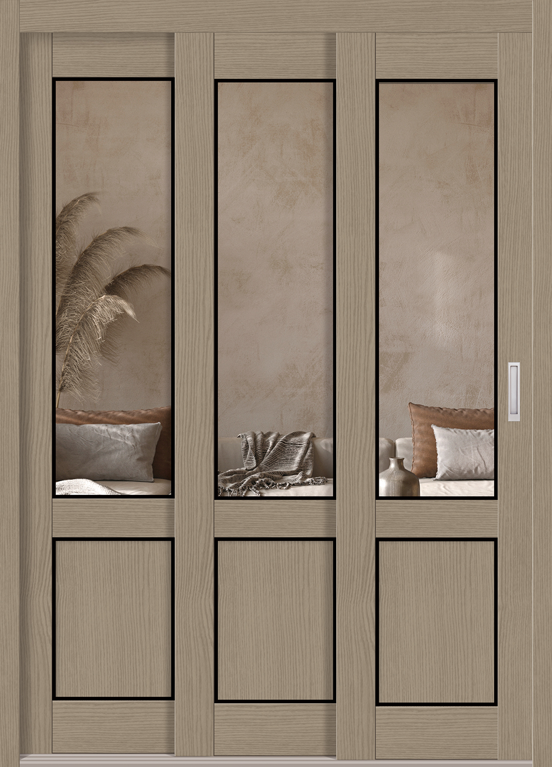 Light Brown(Clear Glass with a Bottom Panel)